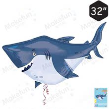 精裝海洋世界鯊魚小丑魚章魚海馬造型鋁膜氣球節日派對裝飾批發
