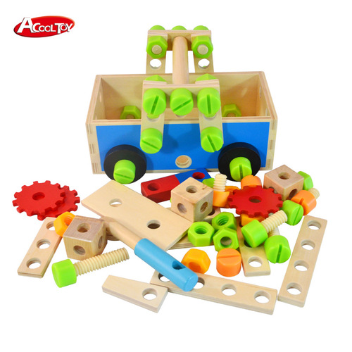 Children's Wooden Tool Box Toy: Screw, Nut, and Bolt Assembly Kit – Hands-On DIY Playset for Boys and Girls – Wholesale Price