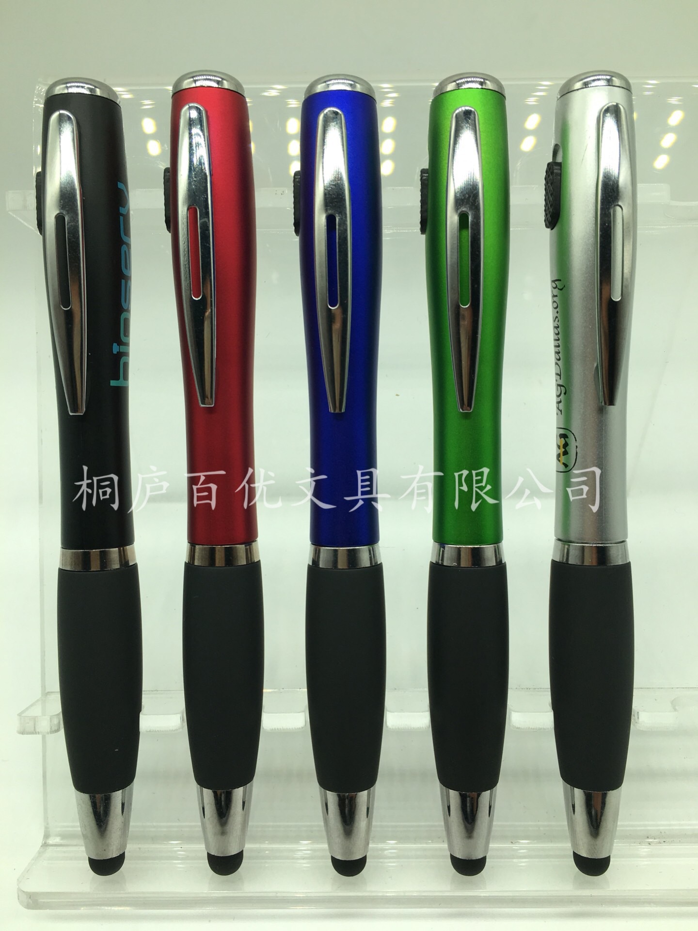 Direct selling color spray paint plastic round bead pen Custom LOGO…