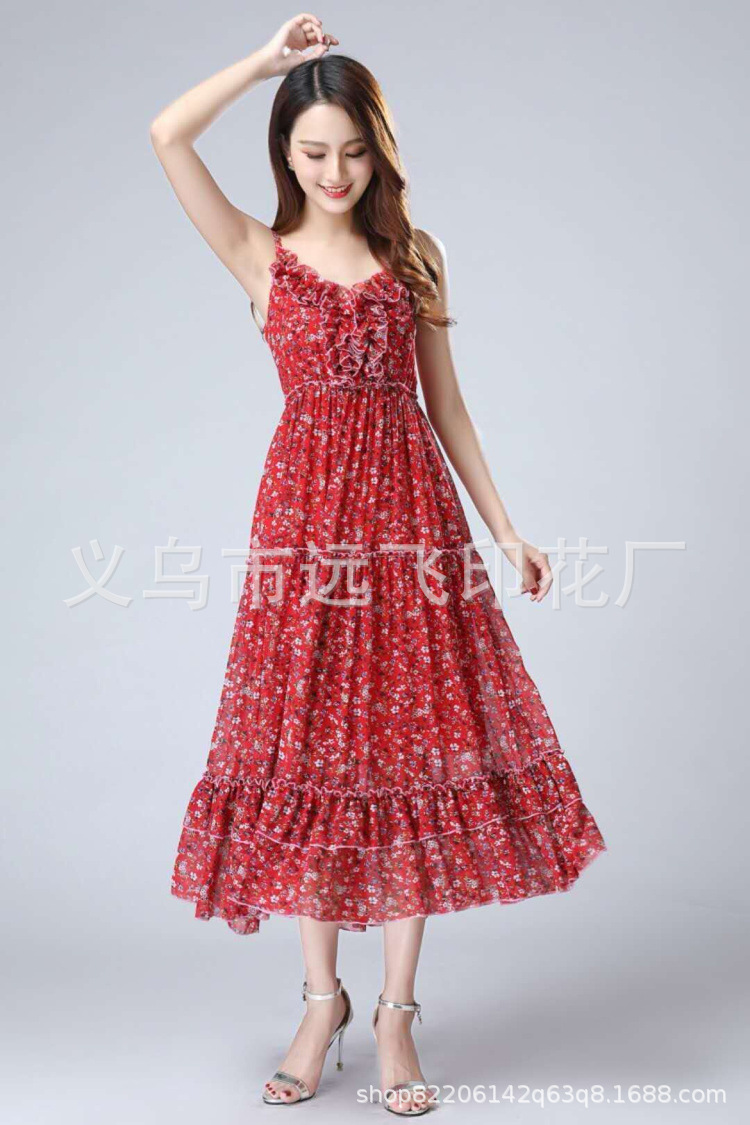 75D雪纺涤纶匹布水印环保丝网印花 雪纺小碎花坯布丝网印刷不掉色