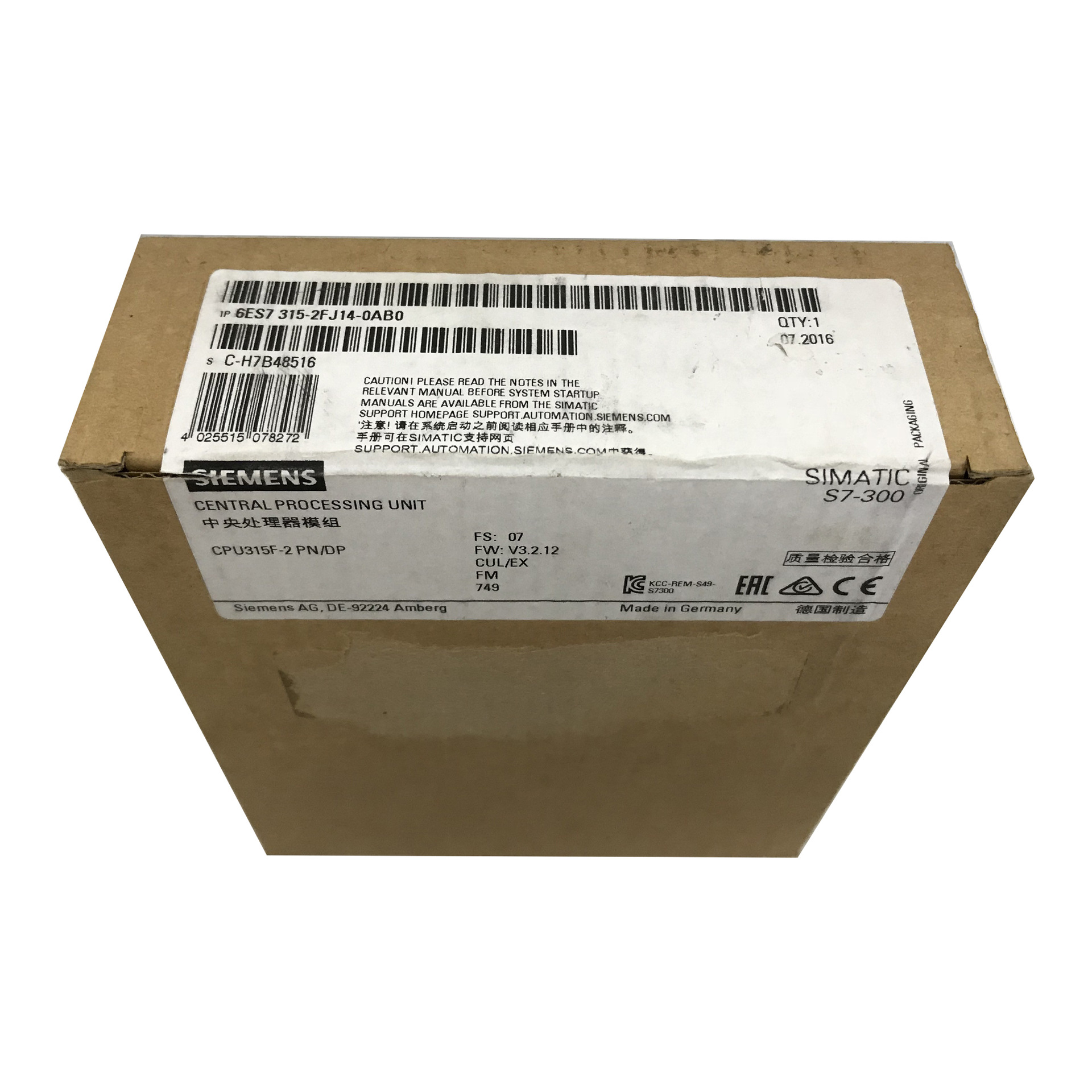 西门子模块 PLC S7-300 6ES7315-2FJ14-0AB0 处理器 现货库存