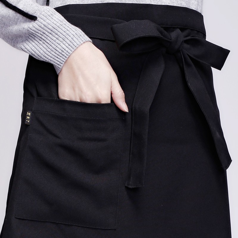 Medio-longitud chef camarero delantal corto Hotel café restaurante cocina media cintura hombres y mujeres coreano personalizado