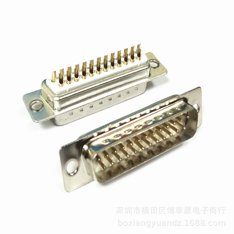 DB25 male gold-plated traditional welding wire connector parallel port two rows/double rows 25m pin plug connector