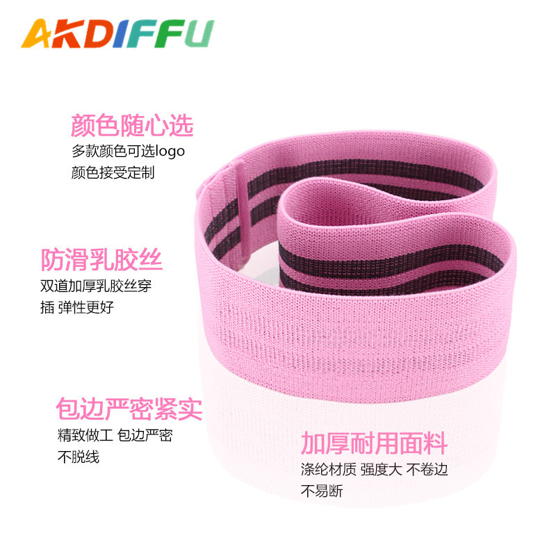 Suministros de yoga transfronterizos banda de tensión anillo de abuso de cadera banda de refuerzo de sentadilla banda elástica de seda de goma elástica entrenamiento de cadera levantamiento de cadera