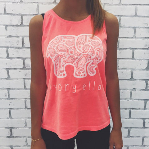 Plus Size Womens Sleeveless T Shirt Cute Cartoon Elephant Print Casual Summer Top Wholesale Available