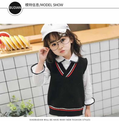 Baby vest 2019 spring and autumn new pattern girl children Wool Vest Children knitting Child Korean Edition sweater