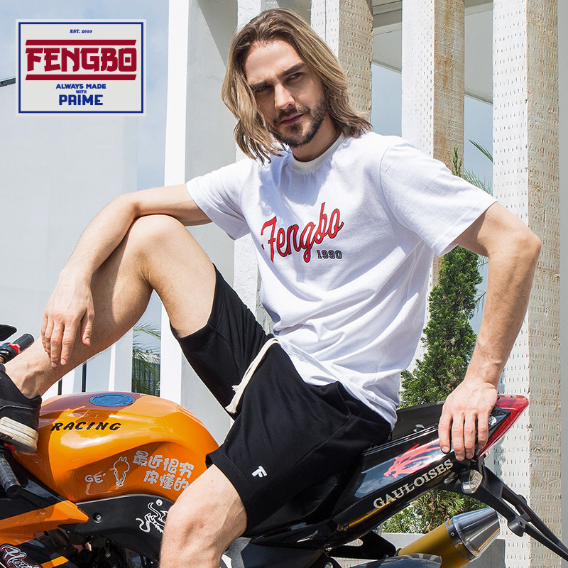 2020夏季新款男装 薄款圆领短袖T恤男黑白纯棉字母短袖|ru