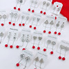 Earrings for bride from pearl, long zirconium, ear clips, birthday charm, accessory, Japanese and Korean, no pierced ears