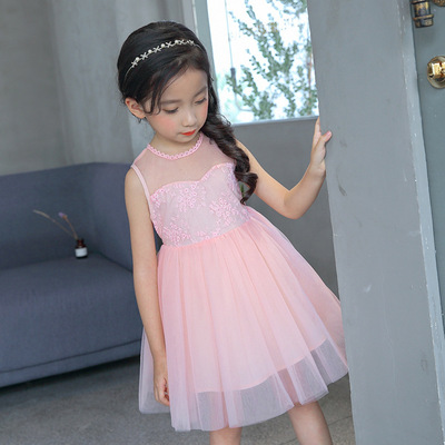 Mùa hè mới của Hàn Quốc phiên bản của các cô gái trong váy vest của trẻ em fluffy công chúa váy 61 trang phục váy váy nhà máy