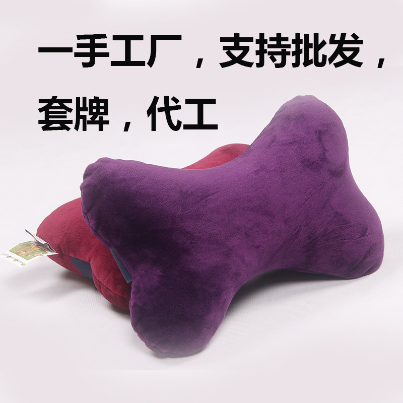 泰国乳胶骨头枕 成人网纱内套车枕 白色乳胶蝶形枕头工厂代工|ru