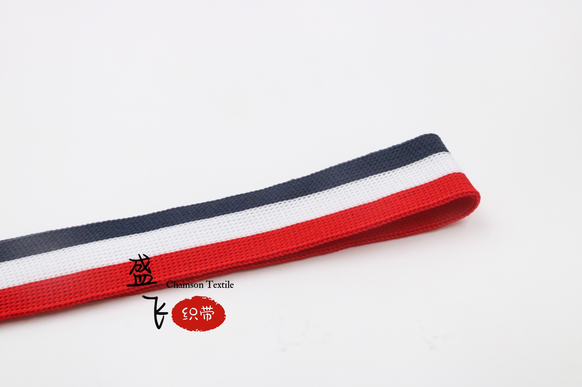 厂家直销1-5cm针织带三色彩条纹间色弹力涤纶经编横拉绳带红白蓝-阿里巴巴
