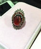 Retro organic ruby gemstone for ring pomegranate, factory direct supply, on index finger, with gem