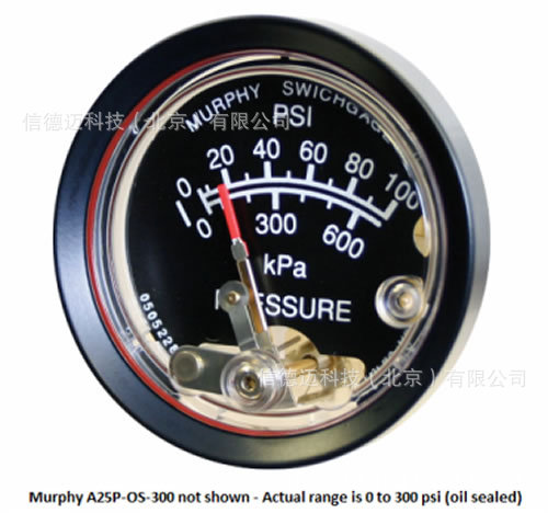 Murphy压力表A25P-OS-300