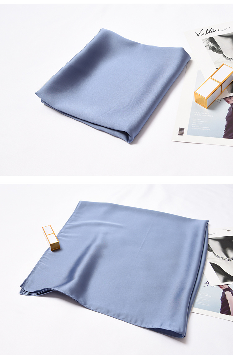 123g Weight Silk Scarf Classification Daily Occasion Satin Material Solid Color Pattern Summer, Spring, Autumn Season Women'S Gender Simple Style Style Women's Simple Style Solid Color Satin Silk Scarves 3