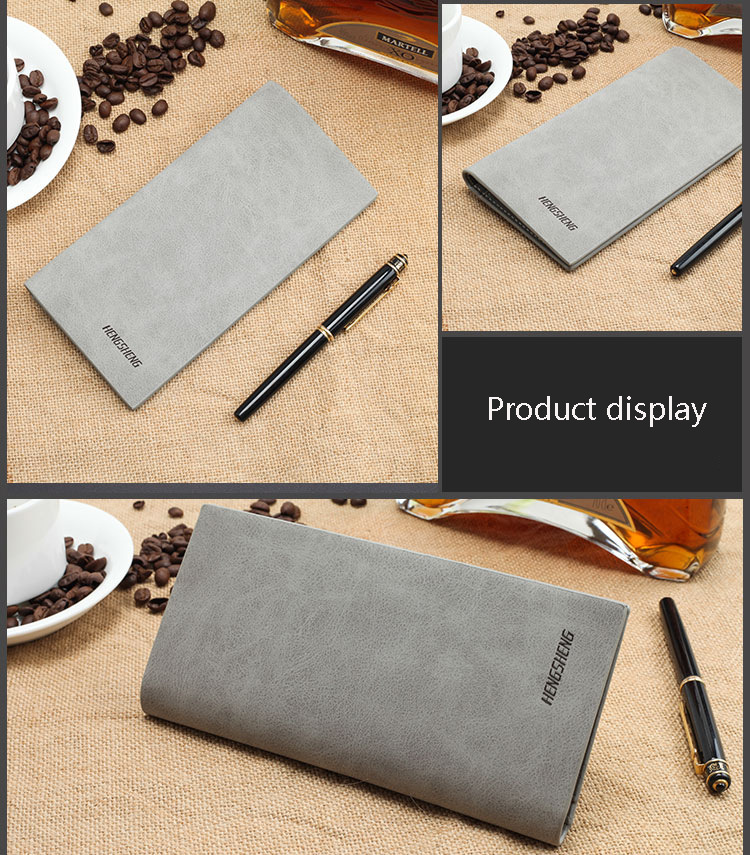 Men's Wallet Long Retro Thin Frosted Soft Wallet Fashion Wallet display picture 6