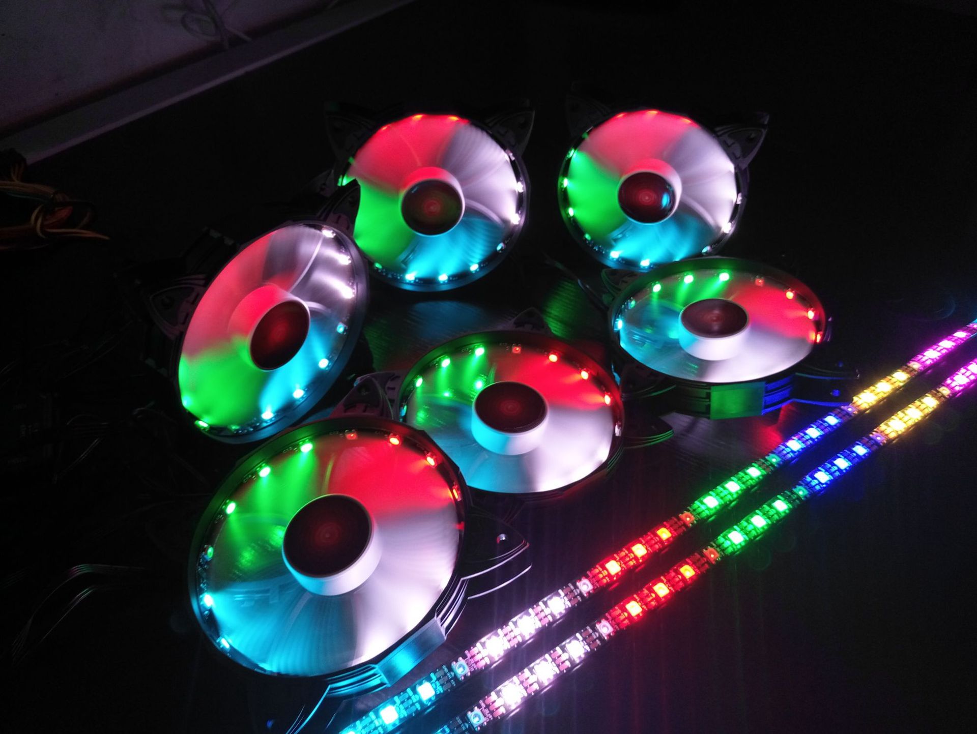 COOLMOON Amber RGB box fan 12cm desktop computer mute colorful color ...