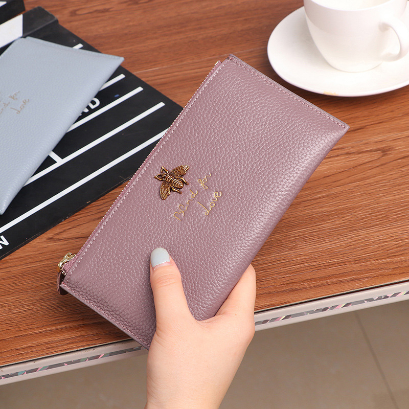 2018新款欧美真皮钱包长款手拿包女韩版牛皮拉链手包零钱包钱夹潮