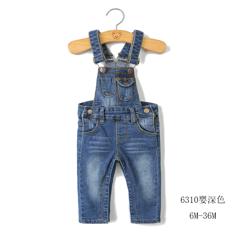 Children's clothing new 2018 tide boys and girls baby bib pants European and American style infant cowboy 6 months -3 years old