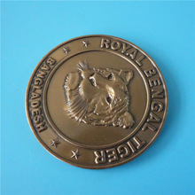 直销十二生肖金属老虎纪念章 合金纪念币 古红铜纪念币