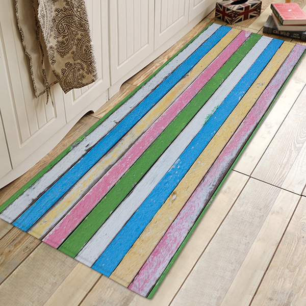 个性彩色木纹地垫门垫进门入户防滑踩脚垫子吸水家用脚垫卧室地垫