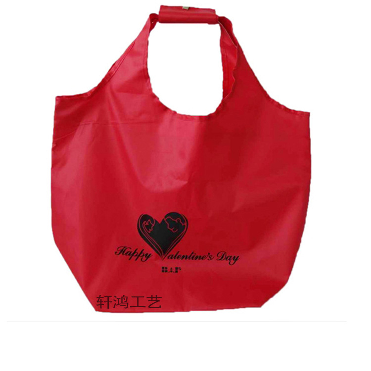 专业定制 防水涤纶收纳背心袋 折叠涤纶格子布背心袋 超市背心袋