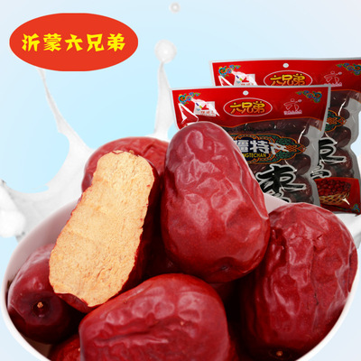 Six brothers 18 new goods Xinjiang Disposable Wada Jujube 408g Bagged dried fruit wholesale