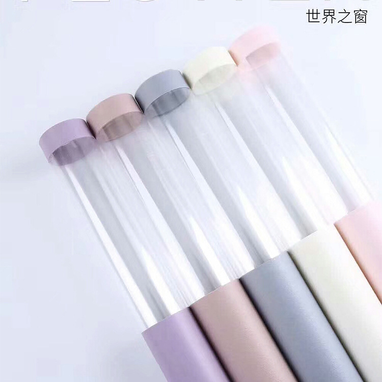 世界之窗磨边玻璃纸加厚透明opp防水鲜花包装纸韩式流行卡通简约