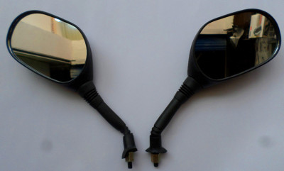 电动车后视镜摩托车反光镜电瓶车自行车车镜子通用踏板椭圆倒车镜|ms