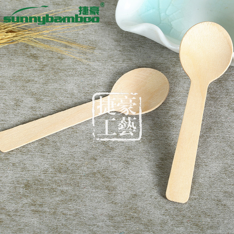Wooden handcrafted round-head disposable knives, forks and spoons, disposable tableware for restaurants, convenient and fast. Wholesale from wooden spoon manufacturers detail image 7