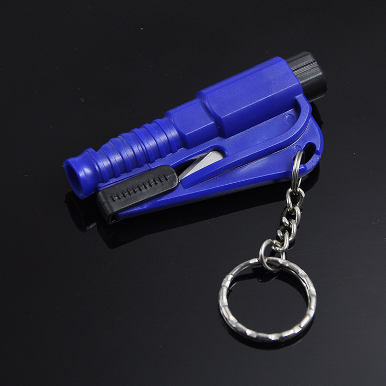 Car Three-in-one Mini Window Breaker Emergency Car Safety Hammer Whistle Cut Seat Belt Keychain Escape Hammer