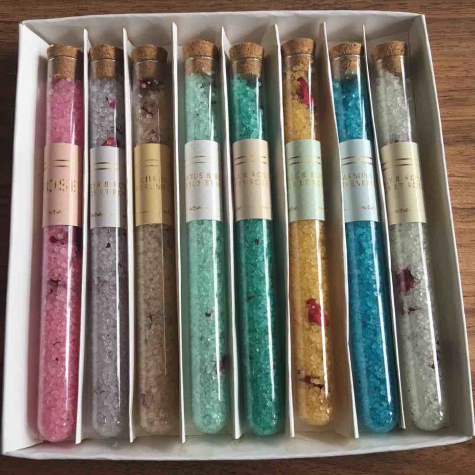 直供玻璃试管 30g玫瑰干花浴盐圆底带木塞玻璃试管 简易便携式
