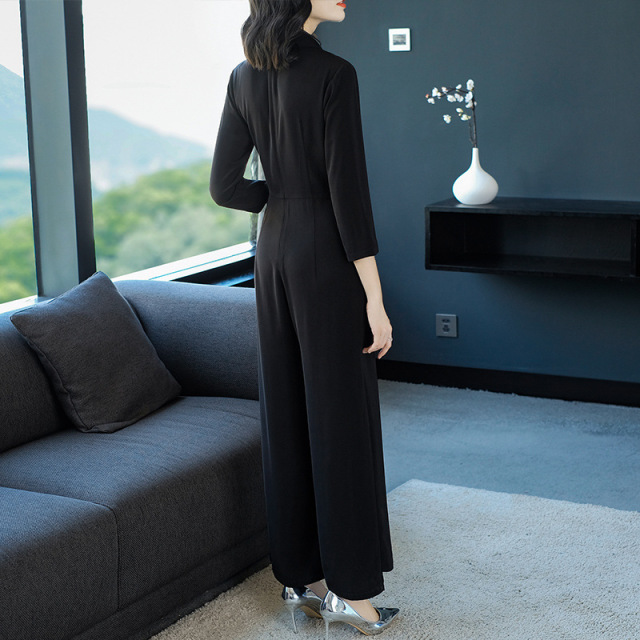 New Broad-legged Pants Suit Autumn Fashion High-waist Slim Dresses