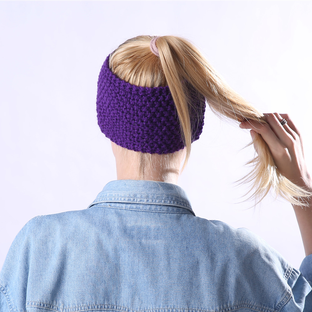 Fascia per maglione lavorata a maglia per accessori e fasce per capelli caldi con fiocco fatto a mano autunno inverno da donna_voghion.com