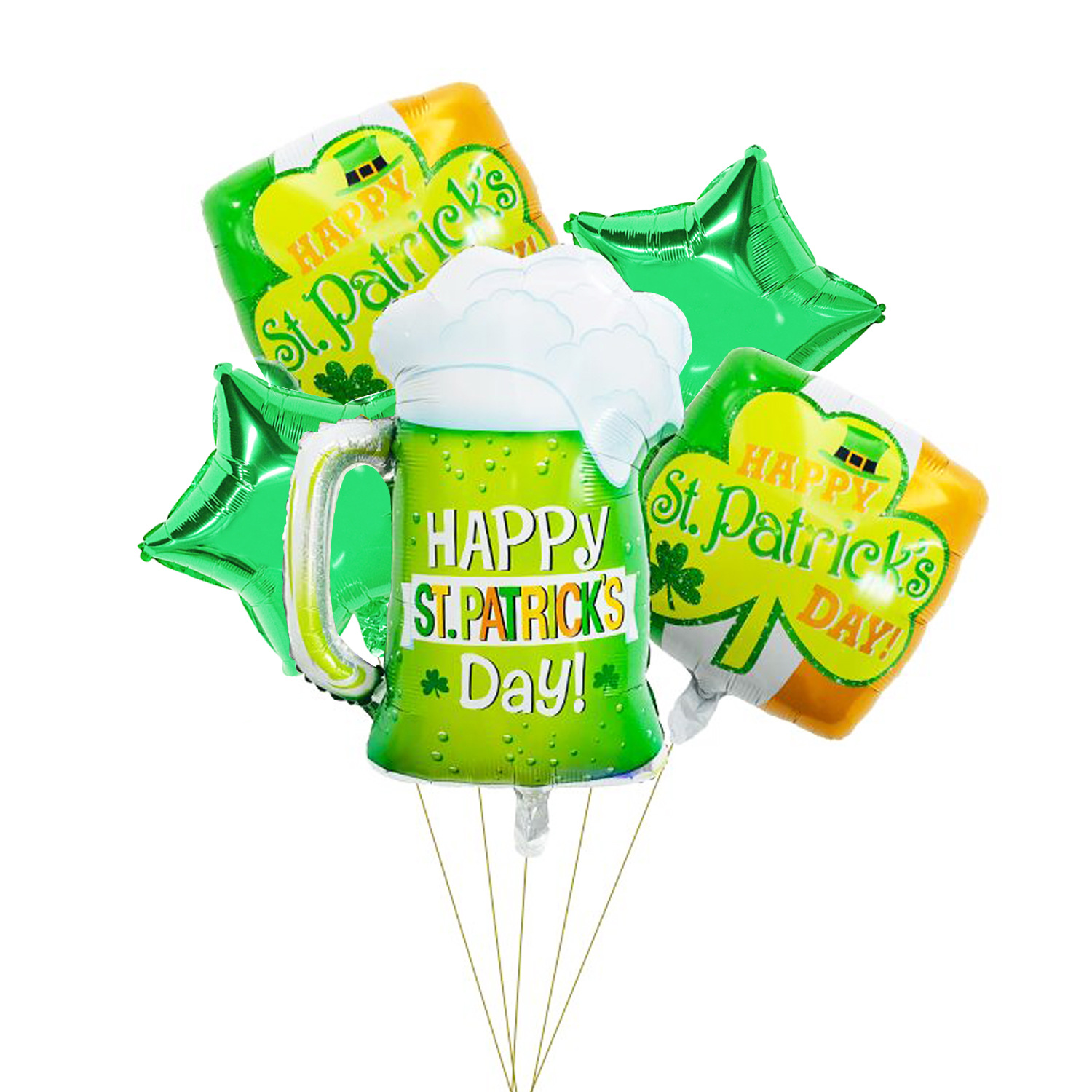 St. Patrick Shamrock Letter Aluminum Film Party Balloons display picture 2