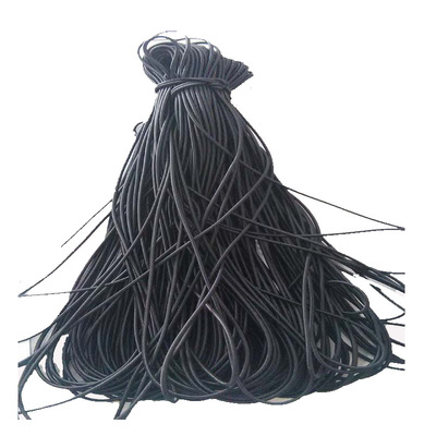 批发纺织皮革辅料松紧带箱包沙发黑色系直径4毫米乳胶丝弹力绳5米
