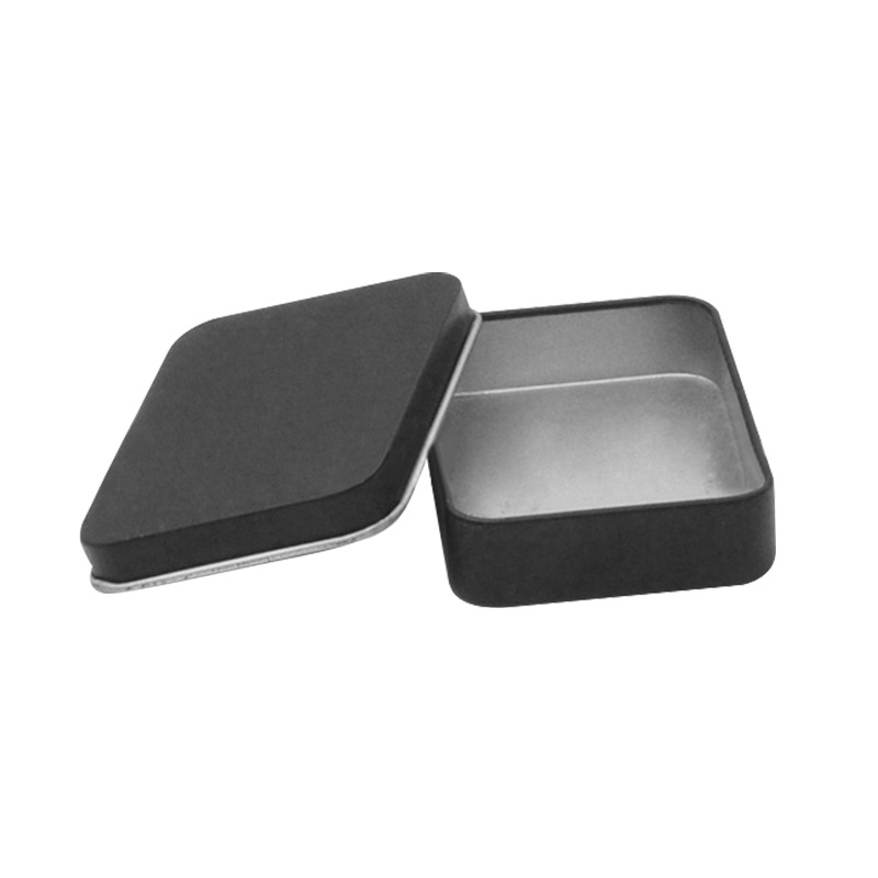 工厂生产加工马口铁盒 87*60*18mm黑色包装铁盒 可丝印彩印冲压