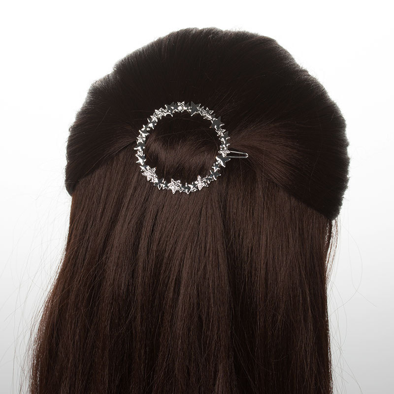 Korean Fashion Simple Frosted Circle Star Barrette Headdress Spring Clip Jewelry display picture 6