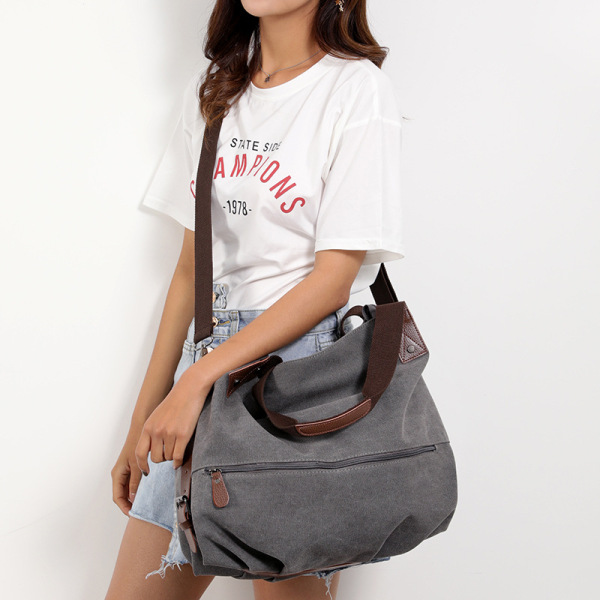 Solid color one-shoulder bag for leisure