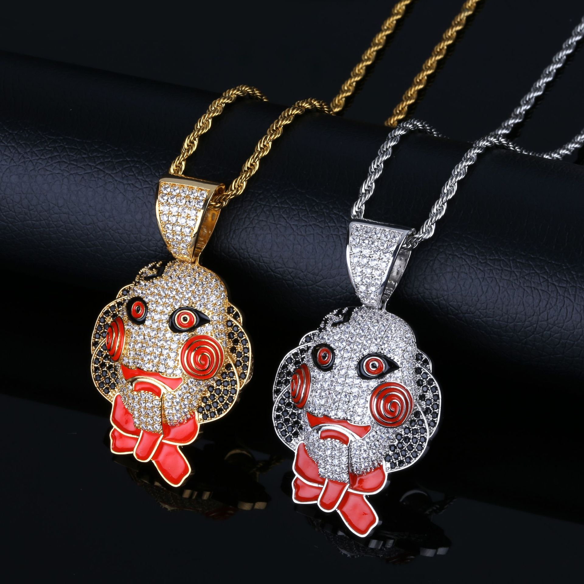 Wholesale Hip Hop Jewelry Iced Out Pendant Luxury Designer Necklace Mens Gold Chain Pendants Bling Diamond Clown Tekashi69 Saw Billy Cosplay 6ix9ine Love Necklace Diamond Heart Necklace From Auniquestyle 18 99 Dhgate Com