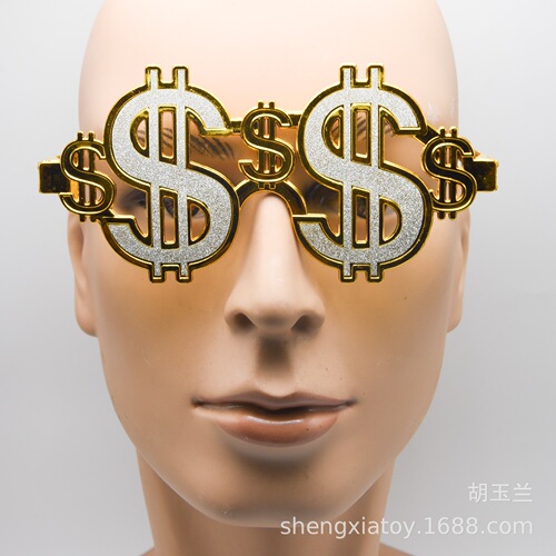 Cross-border electroplated dollar glasses toys Halloween stage party dress up cos props punk style dress-up artifact