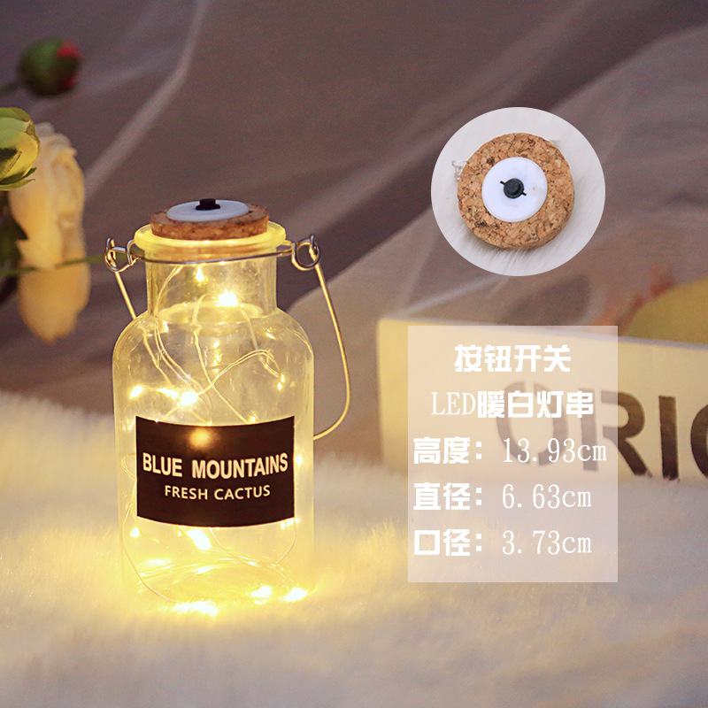 Botella de deseos luminosa botella de vidrio creativa qixi amante graduación regalo Navidad LED deriva botella estrella