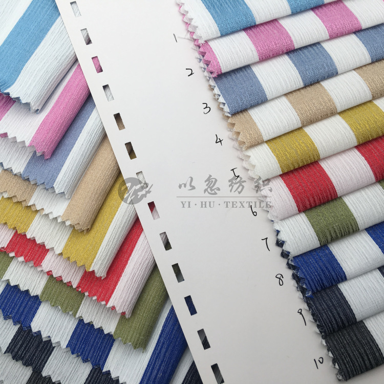 【TC皱】2019春秋款时尚男女装 衬衫面料 2cm TC条子 厂家直销