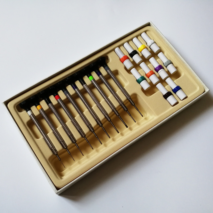 一字螺丝刀 胶头全钢十支装起子 配螺丝批头专业钟表维修手表工