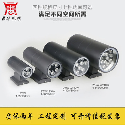 LED户外壁灯大功率12W18W24W36W单头双头上下照壁灯双头射灯|ms