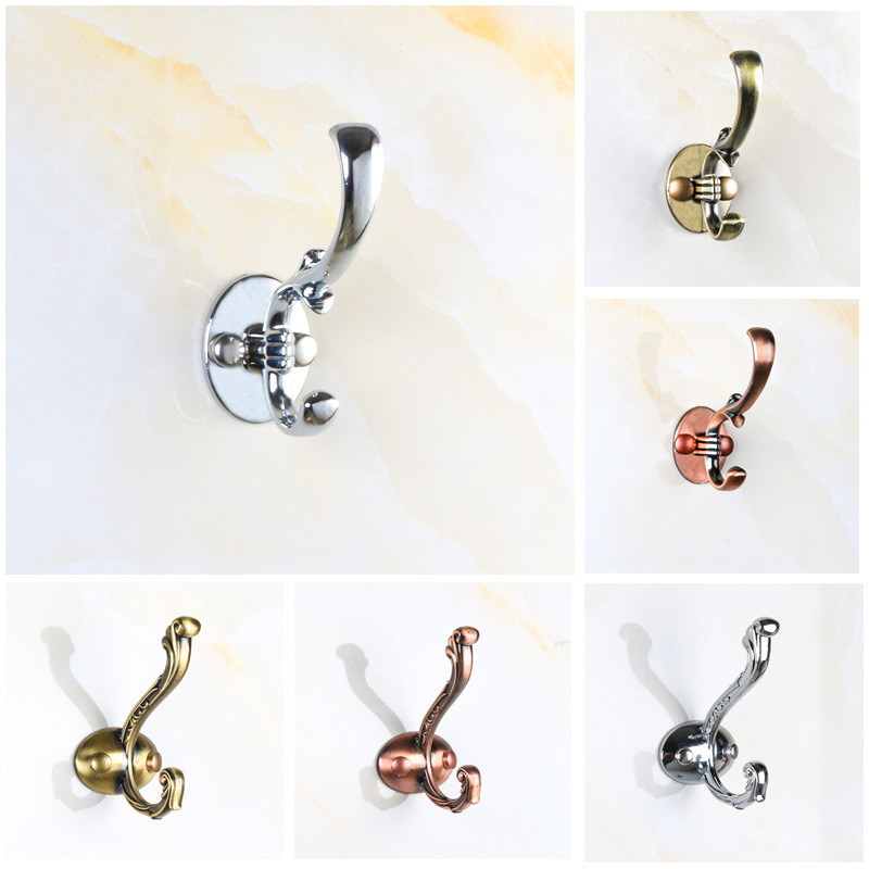 不锈钢挂衣单钩免打孔欧式复古铜衣钩衣帽挂钩浴室毛巾钩厂家直销
