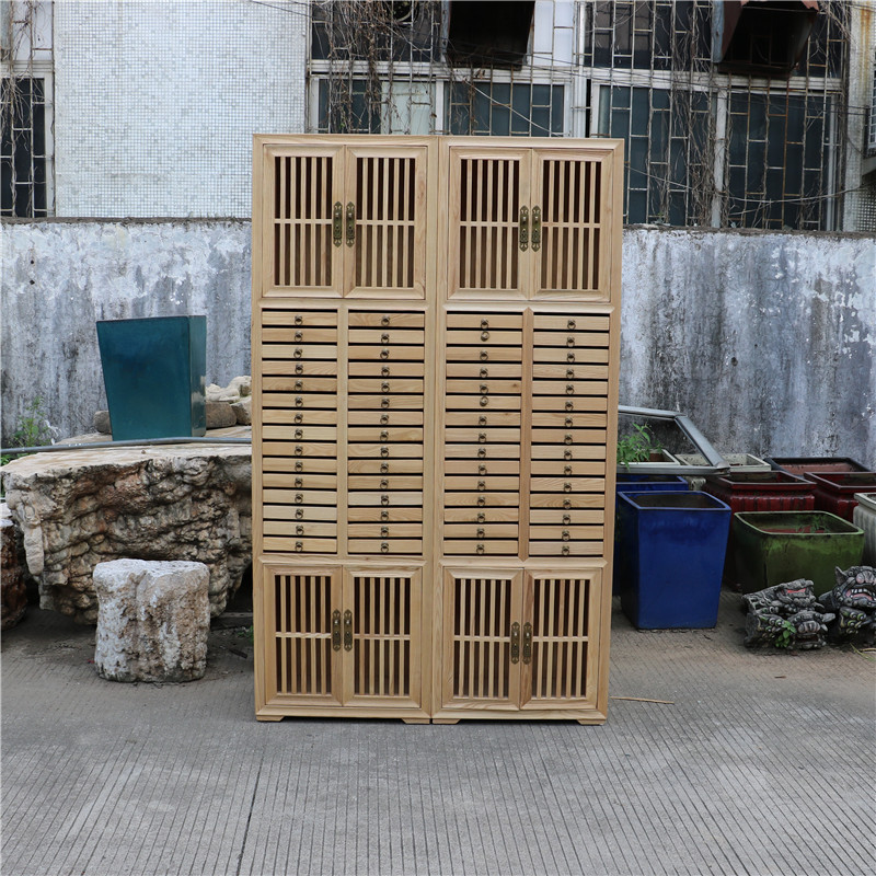 实木普洱茶饼柜免漆茶盒收纳储藏柜多层抽屉式白蜡木茶叶架子茶柜