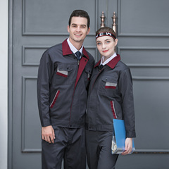 2018春秋款勞保工作服上衣工廠車間包邊外套長袖工裝加油工程服