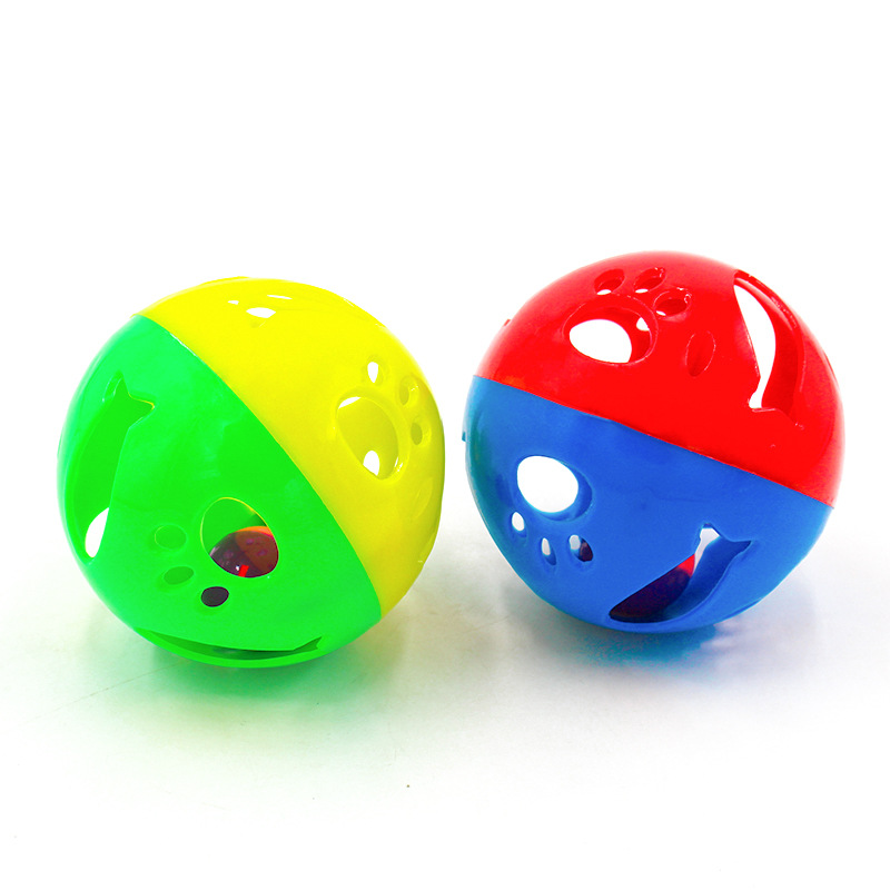 Bola de juguete para mascotas 10,5 CM gato juguete de plástico Bola de campana perro esférico suministros de juguete