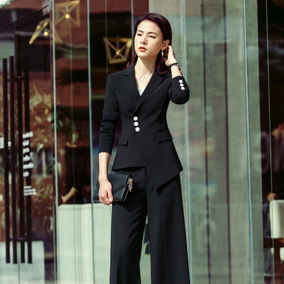 2020春秋新款职业套装女西装名媛小香风大学生正装修身西服工作服