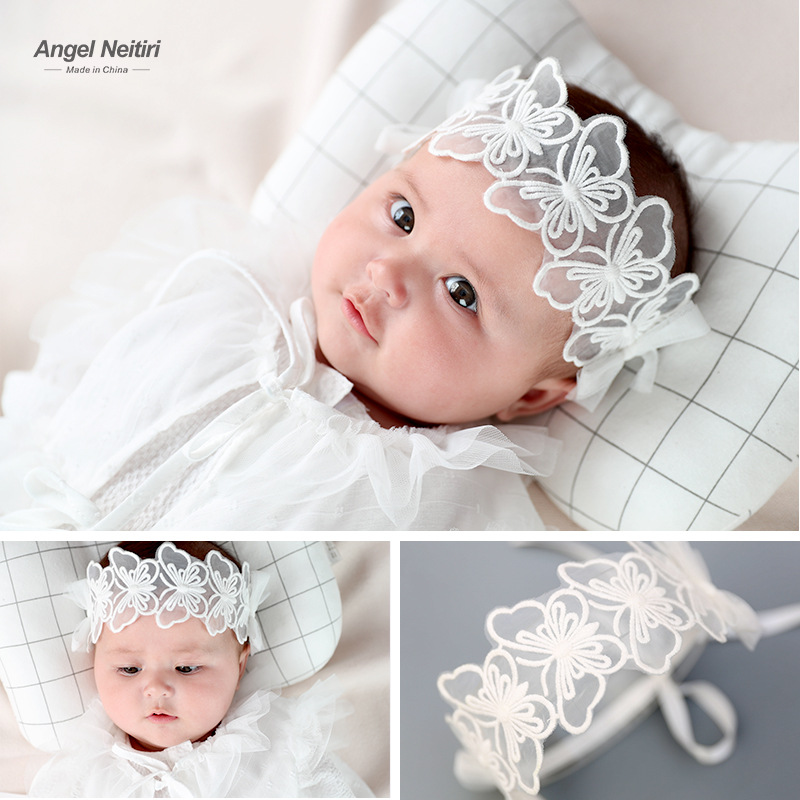 Baby headband, butterfly lace hair acces...